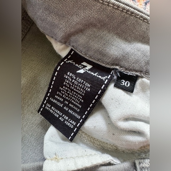 7 For All Mankind B(AIR) HIGH WAIST ANKLE SKINNY IN grey SZ 30 - Picture 3 of 5